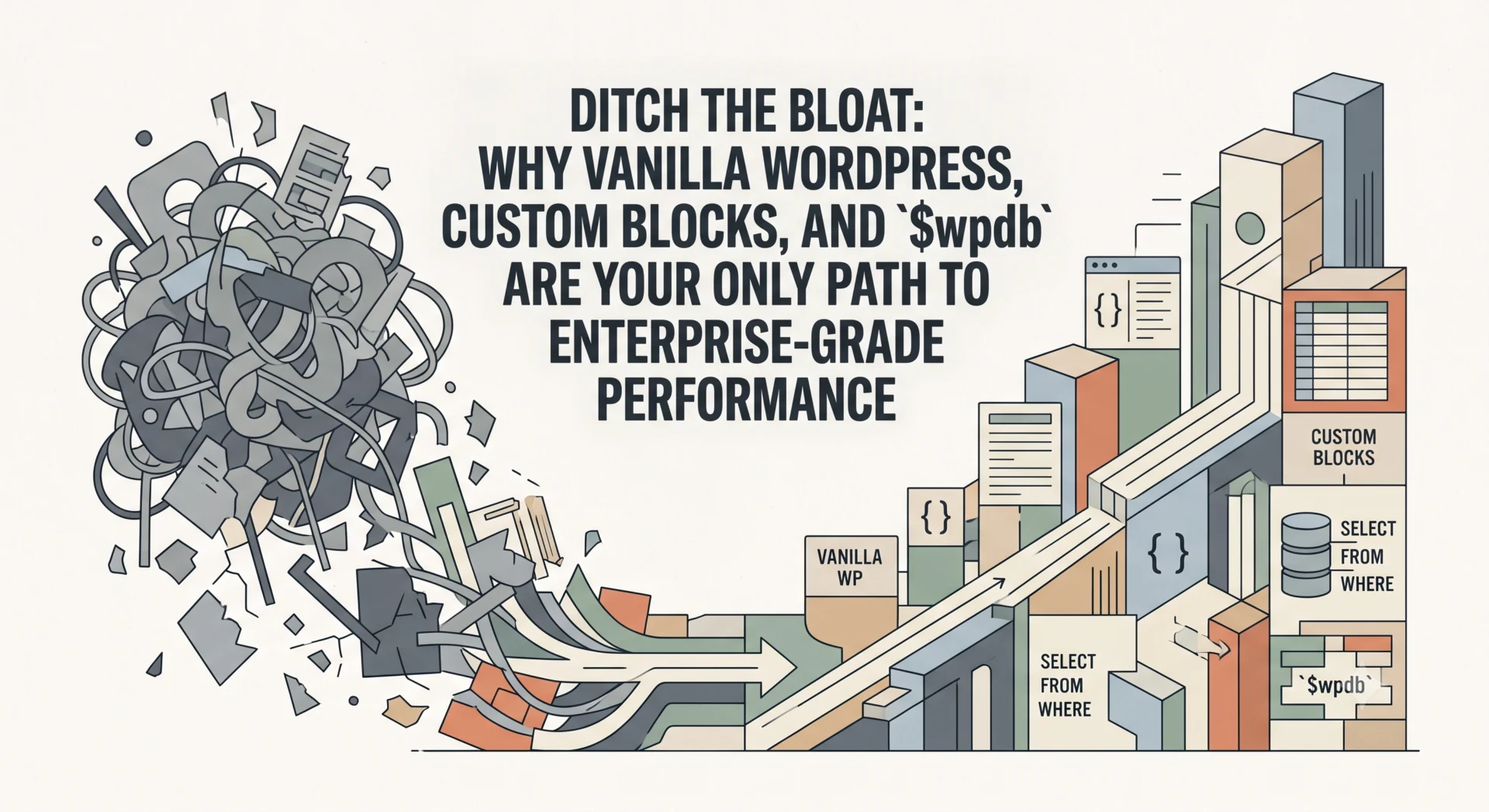 Ditch the Bloat: Why Vanilla WordPress, Custom Blocks, and `$wpdb` are Your Only Path to Enterprise-Grade Performance