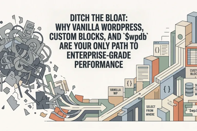 Ditch the Bloat: Why Vanilla WordPress, Custom Blocks, and `$wpdb` are Your Only Path to Enterprise-Grade Performance