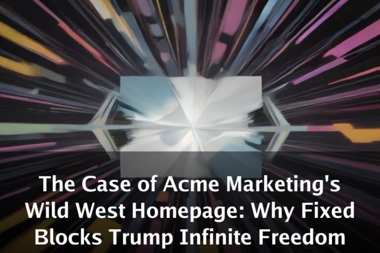 The Case of Acme Marketing's Wild West Homepage: Why Fixed Blocks Trump Infinite Freedom