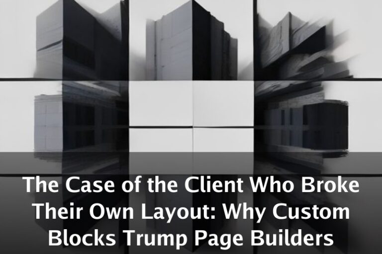 The Case of the Client Who Broke Their Own Layout: Why Custom Blocks Trump Page Builders