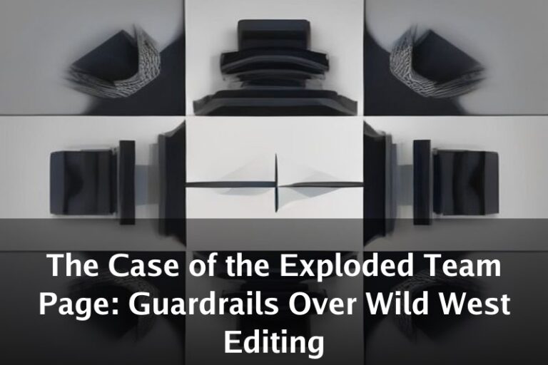 The Case of the Exploded Team Page: Guardrails Over Wild West Editing