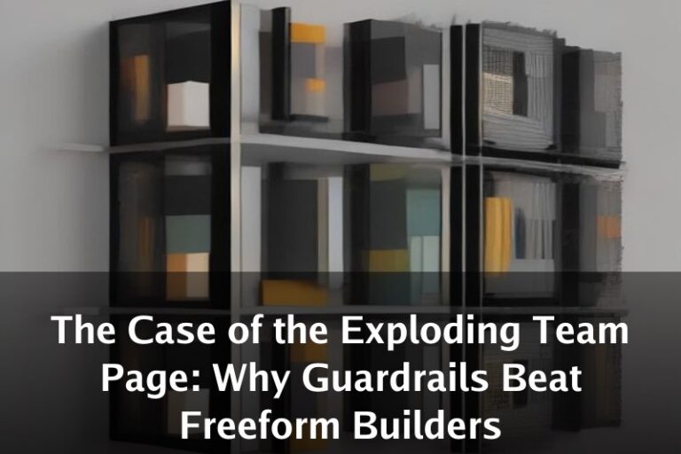The Case of the Exploding Team Page: Why Guardrails Beat Freeform Builders